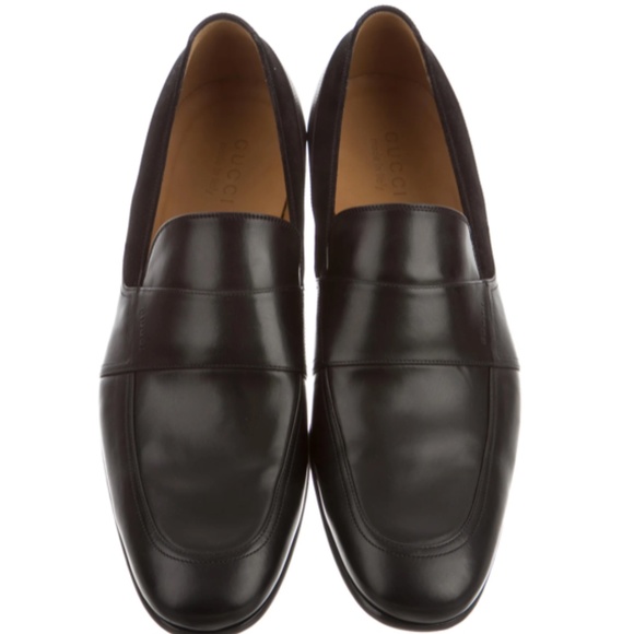 Gucci, Black Leather Suede-Trimmed Loafers  NEW IN BOXf main image 5